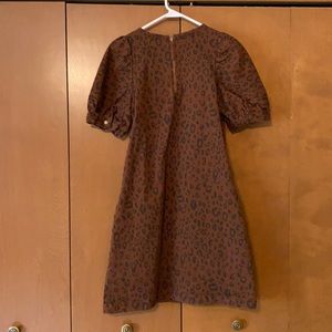 Brown leopard print dress